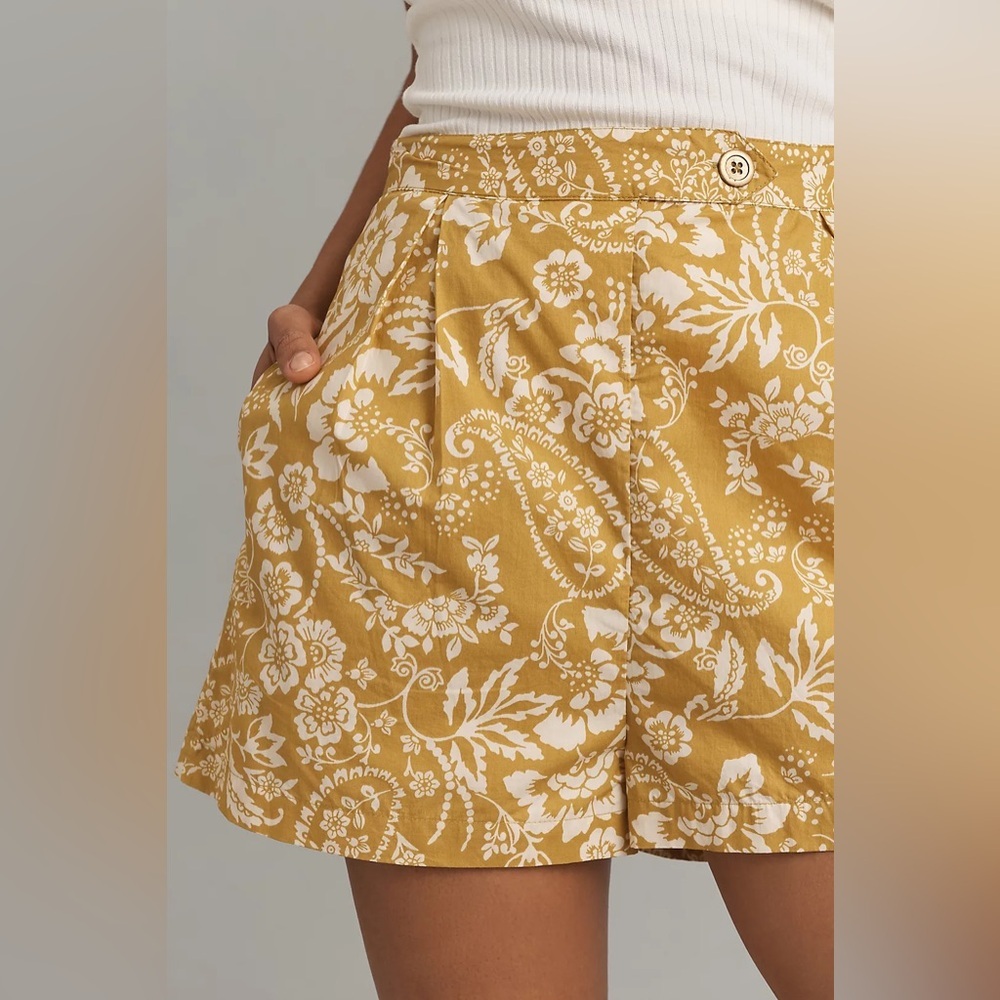 Maeve Anthropologie Pleated Poplin‎ Shorts Size 0 - Picture 2 of 13